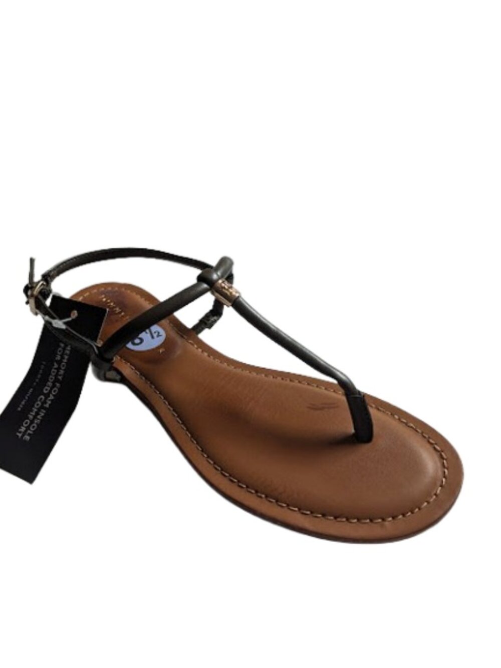 Tommy Hilfigers Thong Style Thin Black Strap w/Buckle Closure Sandals NWT/NWOB